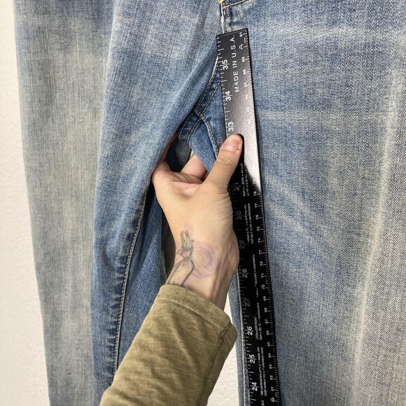 mnml Jeans Mens 40 Blue Light Wash Skinny Tapered Ankle Zip Button Fly Stretch - Picture 10 of 16